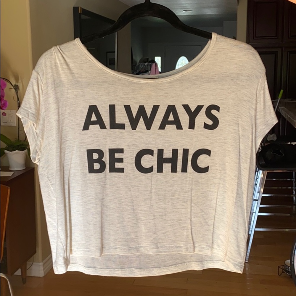Cropped slogan tee